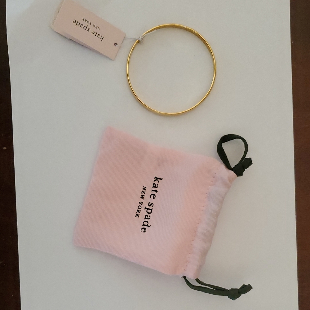 Kate Spade Gold-Tone Bangle with Pink Pouch